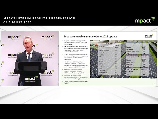 Mpact Interim Results Presentation - 4 August 2025